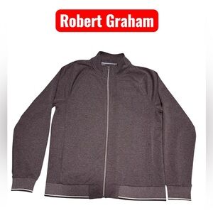 Robert Graham Men’s Full Zip Sweater Jacket Charcoal Gray Size XL